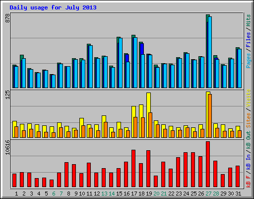 Daily usage for July 2013