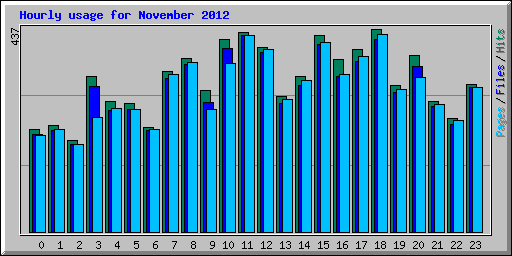 Hourly usage for November 2012