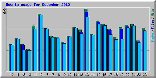 Hourly usage for December 2012