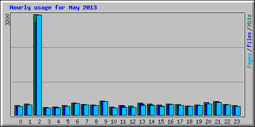 Hourly usage for May 2013