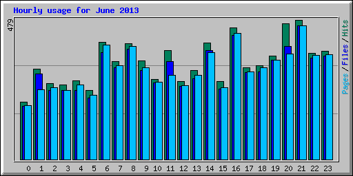 Hourly usage for June 2013