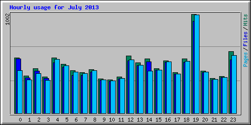 Hourly usage for July 2013