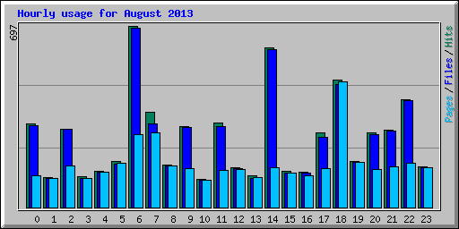 Hourly usage for August 2013